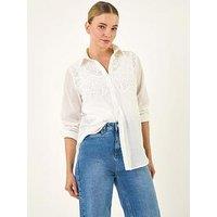 Roman Dusk Lace Trim Button Shirt