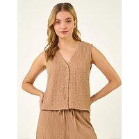 Roman Dusk Crinkle Textured Waist Coat