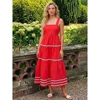 Roman Ric Rac Tiered Midi Dress