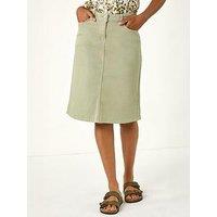 Roman Cotton Denim Stretch Skirt