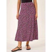 Roman Ditsy Floral Print Stretch Midi Skirt
