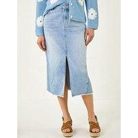 Roman Light Wash Midi Skirt