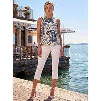 Roman Paisley Print Shell Top