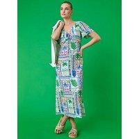 Roman Post Card Tie Dress