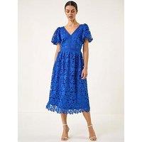 Roman Crochet Lace V-Neck Dress