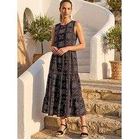 Roman Floral Motif Midi Dress