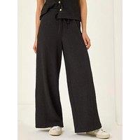 Roman Dusk Crinkle Wide Leg Stretch Trouser