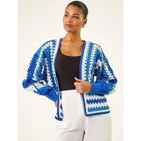Roman Crochet Edge Knit Cardigan