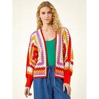 Roman Crochet Edge Knit Cardigan