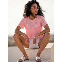 Roman Textured Floral Line Stretch Top