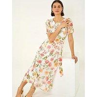 Roman Floral Chiffon Pleated Dress