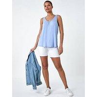 Roman Plain V-Neck Stretch Jersey Vest Top