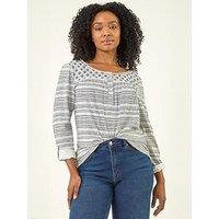 Roman Petite Contrast Front Tunic Top