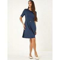 Roman Belted Fit & Flare Dress