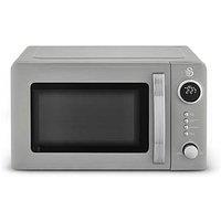 Swan Retro 20L Digital Microwave With 5 Power Levels, Led Display, 800W, Grey
