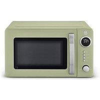 Swan Retro 20L Digital Microwave With 5 Power Levels, Led Display, 800W, Green