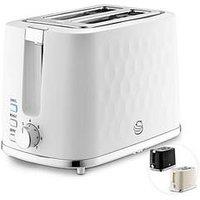 Swan Hexton 2 Slice Toaster, Removable Crumb Tray, White