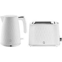 Swan Hexton 1.7L Rapid Boil Kettle & 2 Slice Toaster, White