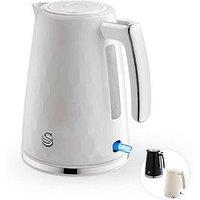 Swan Hexton 1.7L Electric Kettle, 3Kw Rapid Boil, White