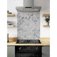 Wilsonart Alloy Carrara Marble Herringbone Kitchen Hob Splashback - 600X800Mm
