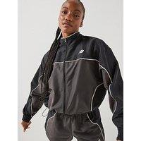 New Balance Women'S Trackside Woven Jacket - Black Cement