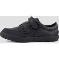 The Very Collection Boys Mateo Double Hook-And-Loop Strap Trainer School Shoe - Black