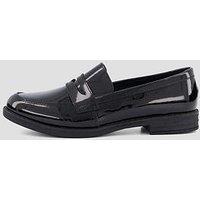 The Very Collection Wide Fit Older Girls' Cindy Patent Penny Loafer School Shoes - Black