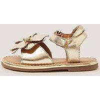 Monsoon Baby Girls Leather Flower Sandals - Gold