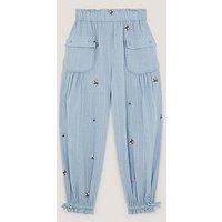 Monsoon Girls Rose Dobby Trousers - Blue
