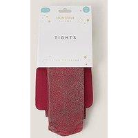 Monsoon Girls Cherry Lurex Tights - Red