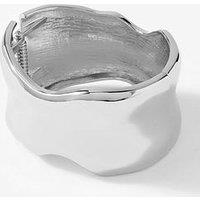 Mint Velvet Clean Wave Bangle - Silver