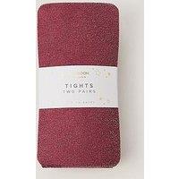 Monsoon Girls 2 Pack Cherry Tights - Red