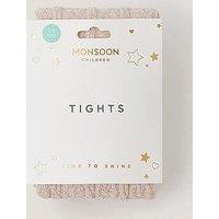 Monsoon Girls Cable Heart Tights - Pink
