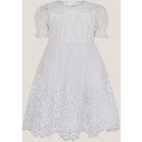 Monsoon Baby Girls Athena Collar Embroidered Dress - White