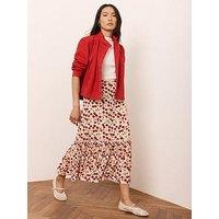 Mint Velvet Cherry Print Hem Skirt - Red