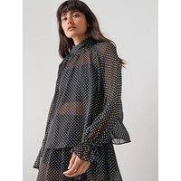 Mango Polka Dot Blouse - Black