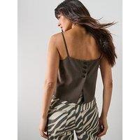 Mango Lyocell Suit Waistcoat - Brown