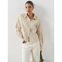 Mango Straight Checkered Shirt - Brown