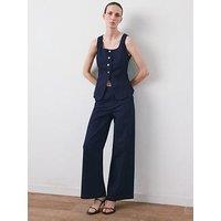 Mango Buttoned Denim Top - Blue
