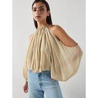 Mango Off The Shoulder Lyocell Blouse - Green