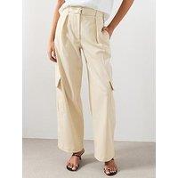 Mango Belt Cargo Trousers - Cream