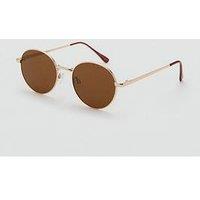 Mango Round Metal-Frame Sunglasses - Gold