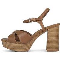 Jeffrey Campbell Seraphin Leather Platform Sandals - Brown