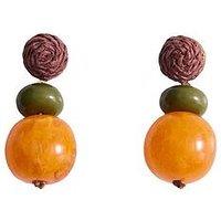 Mango Combined Resin Hanging Earrings - Orange