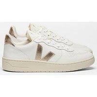 Veja Womens V-10 Prime Leather Trainers - White