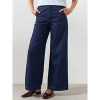 Mango Wide Leg Mid-Rise Jeans - Blue