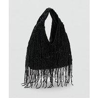Mango Fringed Handbag - Black