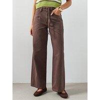 Mango Wide-Leg Jeans With Drawstring - Brown