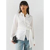 Mango Side Knot Blouse - White