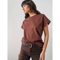 Mango Short-Sleeved Cotton T-Shirt - Russet